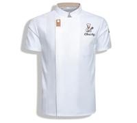 Personalised Chef Jacket, Custom Printed with Photo Name Text, Short Sleeve Breathable Chef Coat for Men Women, Custom Cooking Tunic with Pockets, Personalise Your Own Kitchen Work Uniform
