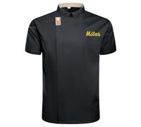 Personalised Chef Jacket for Men Women, Custom Embroidered Short Sleeve Chef Coat, Breathable Professional Chef Shirt for Restaurant Kitchen Work Uniform (Black)