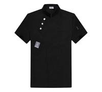 Personalised Chef Jacket Professional Chef Jacket, Men Women Chef Top Short Sleeves Stand Collar Solid Color Pocket Buckle Catering Work Clothes Bakery Chef Uniform Shirt Custom Kitchen Uniform A01