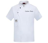 Personalised Chef Jacket Short Sleeve Workwear with Custom Embroidered Name