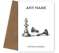 Personalised Chess Birthday Card for Him. Perfect for a Dad, Husband, Son, Uncle, Brother on his birthday, Christmas. Chess Greetings Card for him
