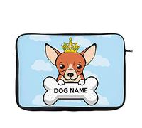 Personalised Chihuahua Any Name/Text Dog themed Funny Printed-Slim Fit Funny-Ideal Travel Bag To Keep Your Laptop Safe Compatible W / 13” / 14” / 15” Laptop Sleeve Unique Laptop Accessories. (15")