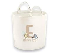 Personalised Child Felt Toy Tub with Beige Winnie Initial Print (Various Sizes) (Medium (40x40cm))