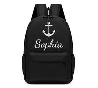 Personalised children’s backpack with custom embroidered name. for toddlers, boys and girls in preschool, kindergarten, primary or elementary.Ideal for school,travel (Black)