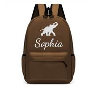 Personalised children’s backpack with custom embroidered name. for toddlers, boys and girls in preschool, kindergarten, primary or elementary.Ideal for school,travel (Brown)