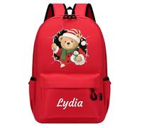Personalised Children's Backpack, Custom Kids Backpack with Name and Pattern, Child Backpack for Boy and Girl, School Bag for School (Red, Small)