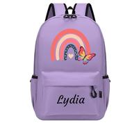 Personalised Children's Backpack, Custom Kids Backpack with Name and Pattern, Child Backpack for Boy and Girl, School Bag for School (Purple, Small)