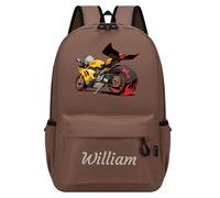 Personalised Children's Backpack, Custom Kids Backpack with Name and Pattern, Child Backpack for Boy and Girl, School Bag for School (Brown, Large)