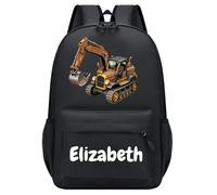 Personalised Children's Backpack, Custom Kids Backpack with Name-Black | WaterResistant Todder Backpack Boy, School Bag for Kindergarten and Primary School, Small Kids Rucksack 36cm×26cm