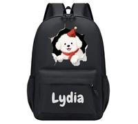 Personalised Children's Backpack with Custom Name and Pattern, Christmas Kids Backpack for Boy & Girl, School Bag for Kindergarten, Small Kids Rucksack 36cm×26cm Christmas Gifts for Todder (Black)