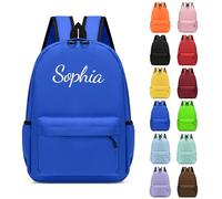Personalised Children's Backpacks, Embroidered Name Kids School Rucksack Book Bags, Toddler Boy Girl Backpacks for Elementary Kindergarten Preschool Primary Teens Travel Casual Daypacks (Dark Blue)