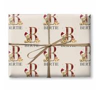 Personalised Children's Christmas Wrapping Paper, Teddy Bear Unique Holiday Wrap for Kids