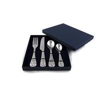 Personalised Childrens Kids Children's Teddy Bear Cutlery Set in Presentation Box Bertie Bear