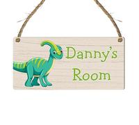 Personalised Children's Room Dinosaur Plaque Rectangle Sign for Kids Bedroom Decor MDF Wood Birthday Christmas Thoughtful Keepsake Present