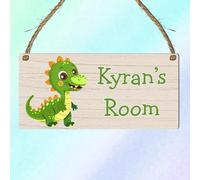 Personalised Children's Room Dinosaur Plaque Rectangle Sign for Kids Bedroom Decor MDF Wood Birthday Christmas Thoughtful Keepsake Present