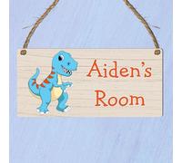 Personalised Children's Room Dinosaur Plaque Rectangle Sign for Kids Bedroom Decor MDF Wood Birthday Christmas Thoughtful Keepsake Present