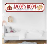 Personalised Children's Room Street Sign Plaque - Custom MDF Wood or Acrylic Sign Gift for Boys, Home, Kids Room, Games Room Decor with 7 Designs (Circus, Acrylic - Medium 390mm x 85mm)