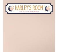 Personalised Children's Room Street Sign Plaque - Custom MDF Wood or Acrylic Sign Gift for Boys, Home, Kids Room, Games Room Decor with 7 Designs (Moon & Star, MDF Wood - Small - 290mm x 63mm)