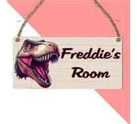 Personalised Children's T-Rex Plaque for Kids Bedroom Decor - MDF Wood Sign Custom Name Room Gift - Thoughful and Fun Dinosaur Decor Plaque For Children (T Rex Head)