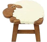 Personalised Children's Wooden Step Stool Hand Carved Engraved - Enter Your Own Custom Text (Sheep)