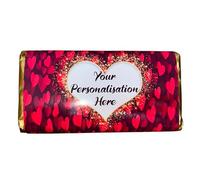 Personalised chocolate bar- love heart. Ideal for Valentine's Day, anniversary, birthday etc