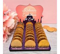 Personalised Chocolate Coin Eid Countdown Calendar, Fancy Plaque Design, Suitable for Various Coin Brands, Ideal Ramadan Gift, Size 130mm x 145mm x 140mm (Eid Pink and Purple)