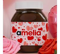 Personalised Chocolate Gift Box for Nutella 750g Jar, Chocolates Gift Box for Every Occasion, Personalised Chocolate Gift, Chocolate Valentines Gifts For Her, Chocolate Gift Box (Cute Hearts Edition)