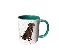 Personalised Chocolate Labrador Mug Gift - Present for Dog Lovers - Gifts for Dog Owners - Personalised Dog Mug - Country Style Mug (Yellow)