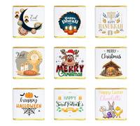 Personalised Chocolate Neapolitans Coins Love Heart Rolls Girls Boys Eid Murbarak Happy Hanukka Birthday Holy Comunion Christening Baptism Party Favours Sweets Christmas (25, Gold Neapolitan)