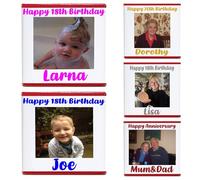 Personalised Chocolate Neapolitans Coins Love Heart Rolls Logo Own Image Own Design Chocolates Gifts Events Meetings Custom Add Text Baby Photo (5, Red Neapolitan)