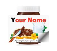 Personalised Chocolate Spread Jar Label, Fits Nutella 630g, Custom Name | Personalised with your chosen name, Label only - jar not included