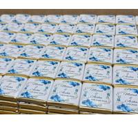 Personalised Chocolate Wedding Favours, Blue Floral Theme, Personalised Chocolates, Custom Party Favours, Wedding gift, Design code: WR13