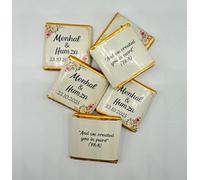 Personalised Chocolate Wedding Favours, Personalised Chocolates, Custom Party Favours, Pink Floral Design, Wedding Favours, Wedding gift Design Code: WR19