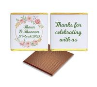 Personalised Chocolate Wedding Favours, Personalised Chocolates, Custom Party Favours,Pink Floral Wreath, Wedding Favours, Wedding gift Design code: FL03