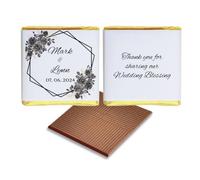 Personalised Chocolate Wedding Favours, Personalized Chocolates, Custom Party Favours, Black & White Floral, Wedding gift Design Code: WR15