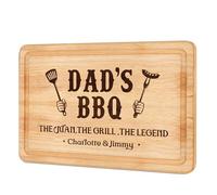 Personalised Chopping Board Fathers Day Dad Gifts for Dad Grandpa from Daughter Son Engraved BBQ Cutting Board Custom Chopping Board Gifts for Father's Day Birthday Christmas(Design 2)