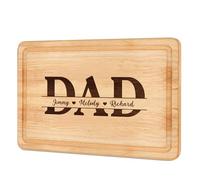 Personalised Chopping Board Fathers Day Dad Gifts for Dad Grandpa from Daughter Son Engraved BBQ Cutting Board Custom Chopping Board Gifts for Father's Day Birthday Christmas(Design 4)