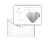Personalised Chrismas Foil Scratch To Reveal Card Surprise Gift Stocking Filler Foil Heart Scratch Card Luxury Gold Silver 5 Designs to Choose From Christmas Tree Santa Bauble Gingerbread Man Snowman