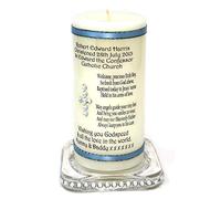 Personalised Christening Candle Crystal Cross Design for Boy