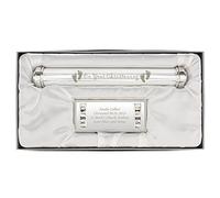 Personalised Christening Certificate Holder - Silver Plated Engraved Keepsake Stand | Custom Message Baptism Gift | Newborn Baby Boy & Girl Christening Present
