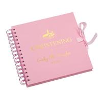 Personalised Christening Day Multiple Colour Scrapbook Photo album Guestbook (Pink)