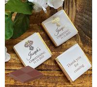 Personalised Christening or Baptism Chocolate Favours Gold or Silver Foil Other Religous Occasions
