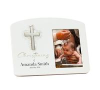 Personalised Christening Photo Frame With Silver Cross