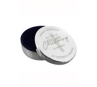 Personalised Christening Round Trinket Box Personalised Memento Company Silver One Size