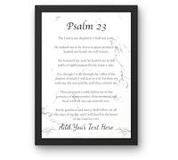 Personalised Christian Prayer Poster - Add Custom Text & Choose Poster Colour - Psalms 23, Psalms 91 & The Lord’s Prayer / Our Father Prayer Wall Art | Christian Gifts for Women (Pslam 23 White)
