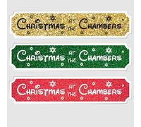 Personalised Christmas At The Family Street Sign - Custom Wooden or Acrylic Holiday Decor - Modern Rustic Wall Art - Available in S/M/L (Small - 290mm x 63mm, Acrylic Indoor & Outdoor Use)