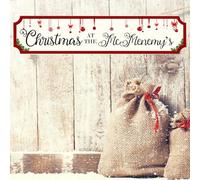 Personalised Christmas At The Family Street Sign - Custom Wooden or Acrylic Holiday Decor - Modern Rustic Wall Art - Available in S/M/L (Medium 390mm x 85mm, Acrylic Indoor & Outdoor Use)