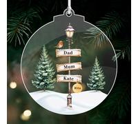 Personalised Christmas Bauble 2025 Christmas Tree Decorations Custom Christmas Ornaments Family & Pet Xmas Tree Baubles Gifts Baubles for Pets Lover (3 People, 1 Cat)