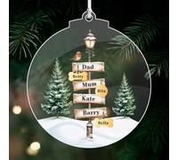 Personalised Christmas Bauble 2025 Christmas Tree Decorations Custom Christmas Ornaments Family & Pet Xmas Tree Baubles Gifts Baubles for Pets Lover (4 People, 2 Dog+1 Cat)