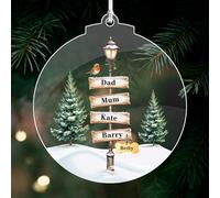 Personalised Christmas Bauble 2025 Christmas Tree Decorations Custom Christmas Ornaments Family & Pet Xmas Tree Baubles Gifts Baubles for Pets Lover (4 People, 1 Dog)